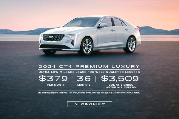 2024 CT4 Luxury. Ultra-low mileage lease for well-qualified lessees. $379 per month. 36 months. $...